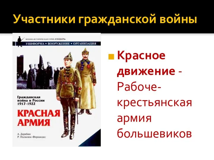 Участники гражданской войны Красное движение - Рабоче-крестьянская армия большевиков