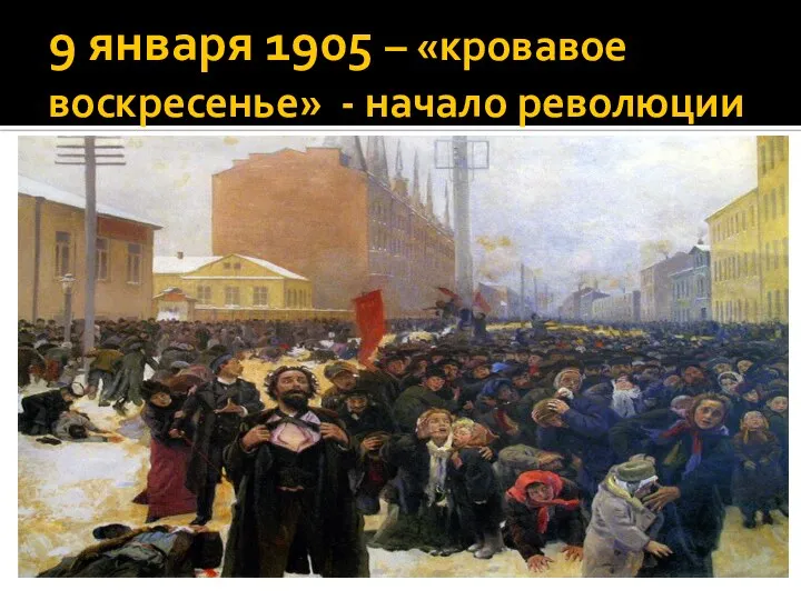 9 января 1905 – «кровавое воскресенье» - начало революции