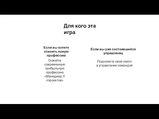 Для кого эта игра Если вы уже состоявшийся управленец Освойте современную прибыльную