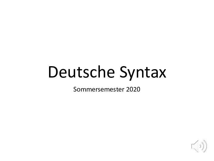 Deutsche Syntax