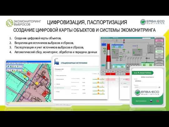 ЦИФРОВИЗАЦИЯ, ПАСПОРТИЗАЦИЯ Cоздание цифровой карты объектов, Визуализация источников выбросов и сбросов, Паспортизация