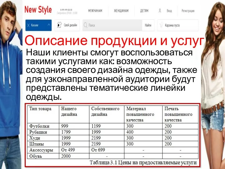 Описание продукции и услуг Наши клиенты смогут воспользоваться такими услугами как: возможность