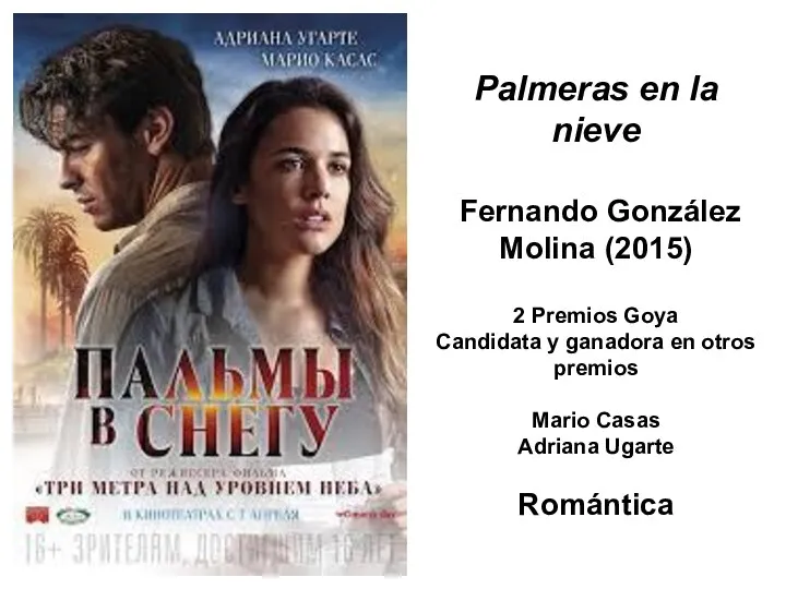 Palmeras en la nieve Fernando González Molina (2015) 2 Premios Goya Candidata