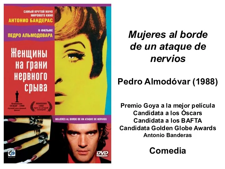 Mujeres al borde de un ataque de nervios Pedro Almodóvar (1988) Premio