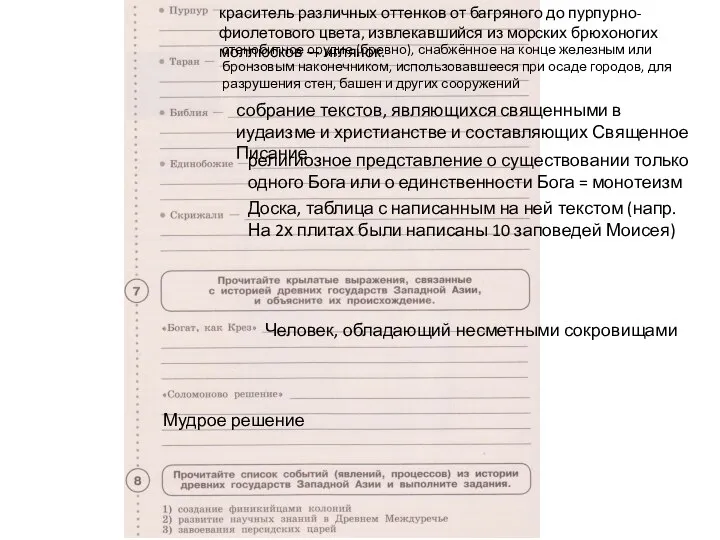 краситель различных оттенков от багряного до пурпурно-фиолетового цвета, извлекавшийся из морских брюхоногих