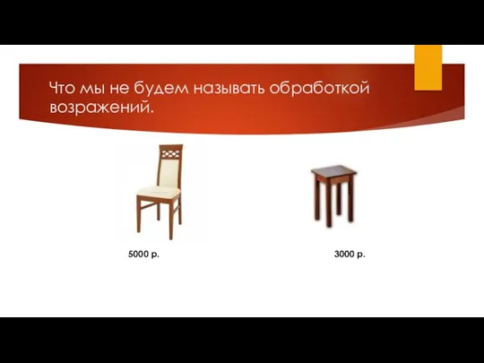 Что мы не будем называть обработкой возражений. 5000 р. 3000 р.