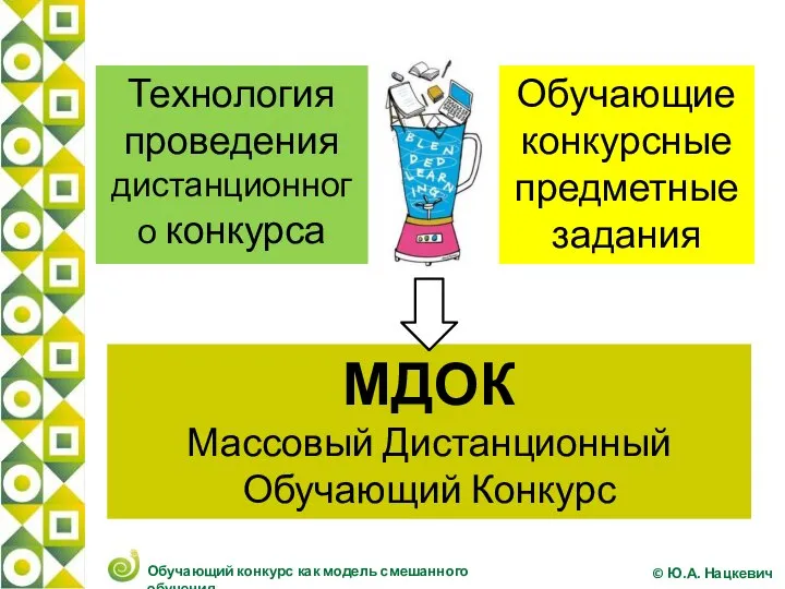 МДОК Массовый Дистанционный Обучающий Конкурс Технология проведения дистанционного конкурса Обучающие конкурсные предметные