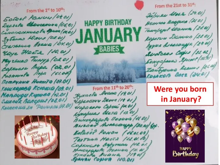 January birthdays!!! Were you born in January?