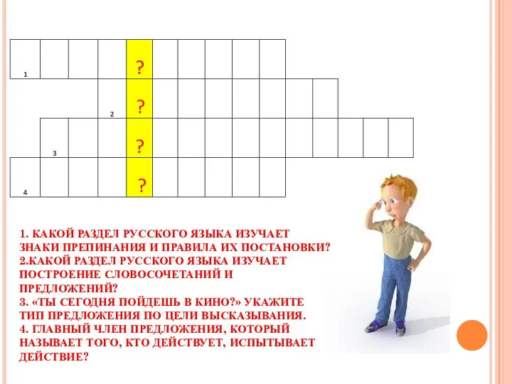 1. КАКОЙ РАЗДЕЛ РУССКОГО ЯЗЫКА ИЗУЧАЕТ ЗНАКИ ПРЕПИНАНИЯ И ПРАВИЛА ИХ ПОСТАНОВКИ?