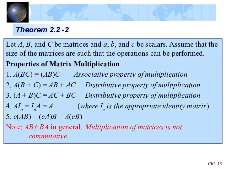 Ch2_ Let A, B, and C be matrices and a, b, and