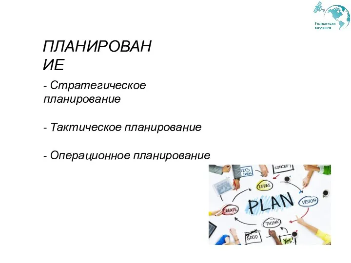 ПЛАНИРОВАНИЕ - Стратегическое планирование - Тактическое планирование - Операционное планирование