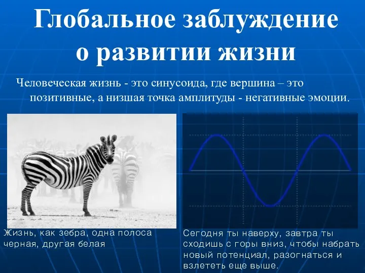 Глобальное заблуждение о развитии жизни Человеческая жизнь - это синусоида, где вершина