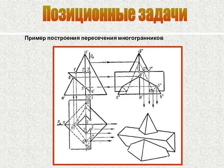 Позиционные задачи Пример построения пересечения многогранников