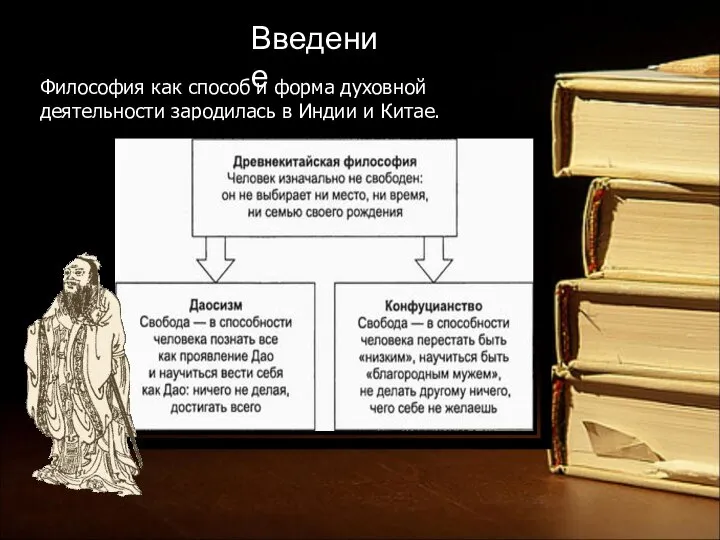 Философия как способ и форма духовной деятельности зародилась в Индии и Китае. Введение