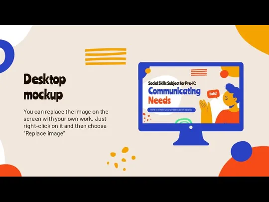 Desktop mockup You can replace the image on the screen with your