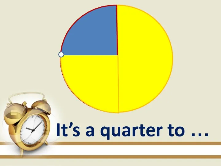 It’s a quarter to …