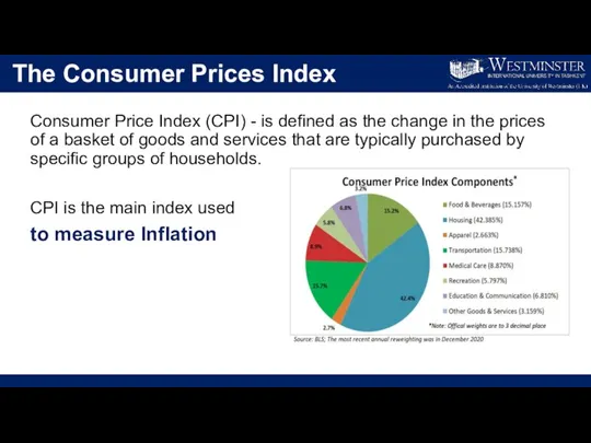 The Consumer Prices Index Consumer Price Index (CPI) - is defined as
