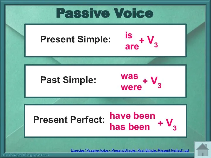 + V3 is are Present Simple: + V3 was were Past Simple: