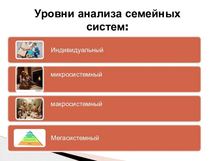 Уровни анализа семейных систем: