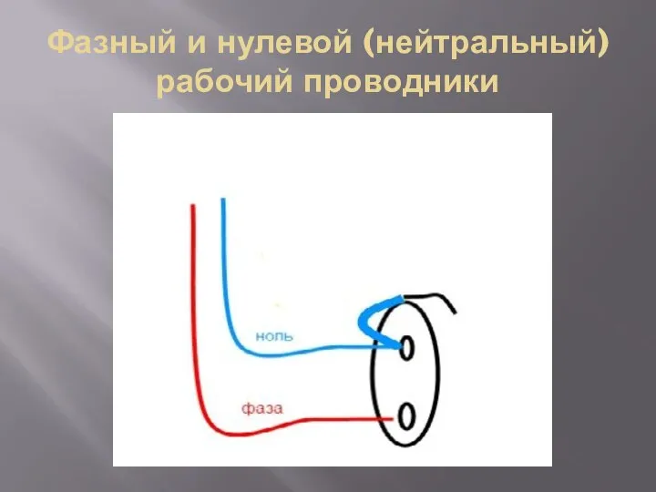 Фазный и нулевой (нейтральный) рабочий проводники