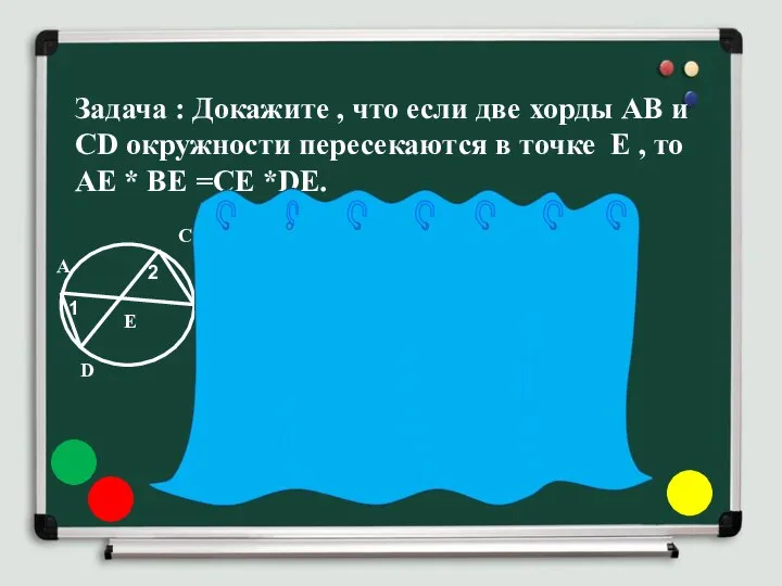 Задача : Докажите , что если две хорды AB и CD окружности