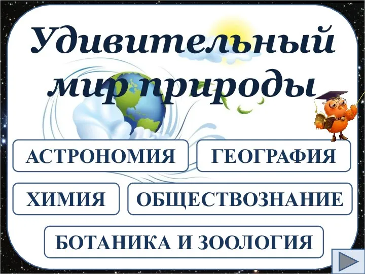 Удивительный мир природы АСТРОНОМИЯ ХИМИЯ ОБЩЕСТВОЗНАНИЕ БОТАНИКА И ЗООЛОГИЯ ГЕОГРАФИЯ