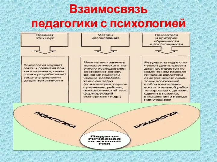 Взаимосвязь педагогики с психологией