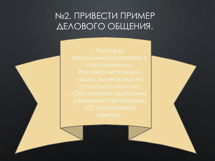 №2. ПРИВЕСТИ ПРИМЕР ДЕЛОВОГО ОБЩЕНИЯ. Разговор начальника/директора с подчиненными; Разговор нескольких людей,