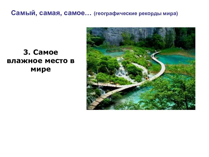 Самый, самая, самое… (географические рекорды мира) 3. Самое влажное место в мире