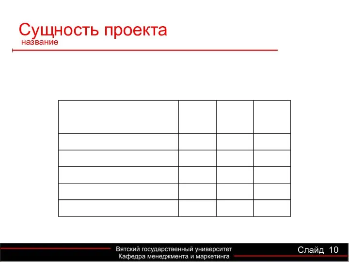 Сущность проекта название Слайд 10