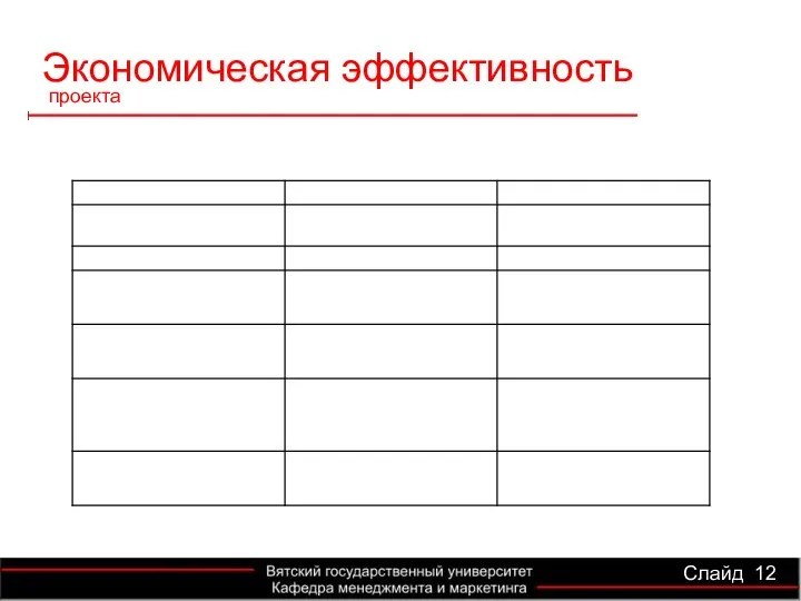 Экономическая эффективность проекта Слайд 12