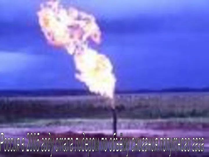 Россия в 2005 году стала лидером по объёму сжигания попутного газа