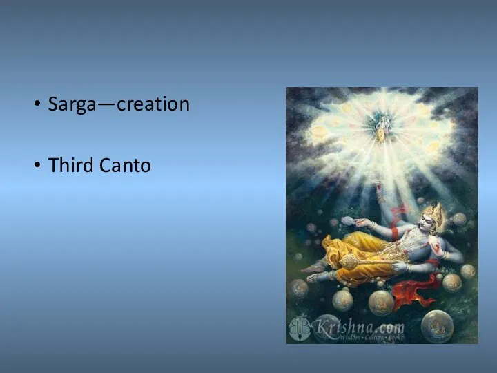 Sarga—creation Third Canto