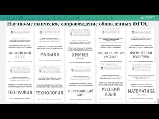 Научно-методическое сопровождение обновленных ФГОС