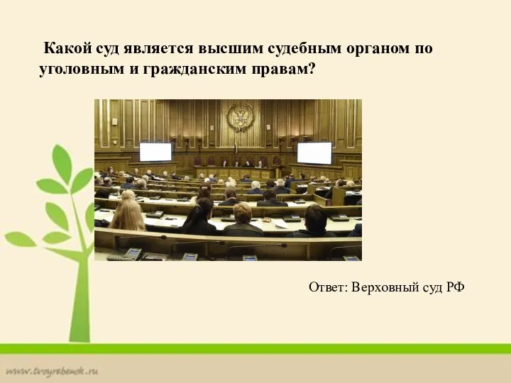 Какой суд является высшим судебным органом по уголовным и гражданским правам? Ответ: Верховный суд РФ