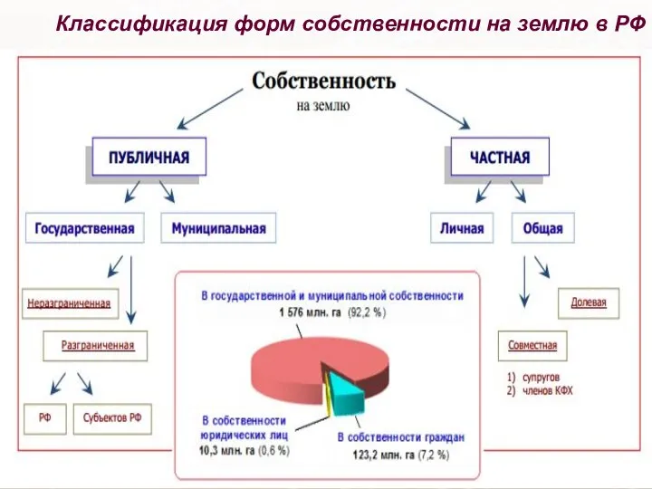 Классификация форм собственности на землю в РФ