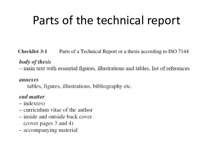 Parts of the technical report
