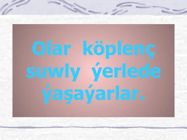 Olar köplenç suwly ýerlede ýaşaýarlar.