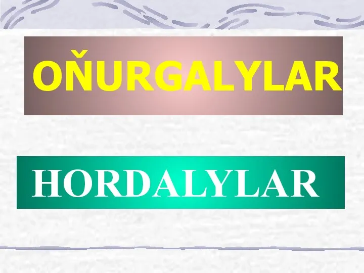 OŇURGALYLAR HORDALYLAR