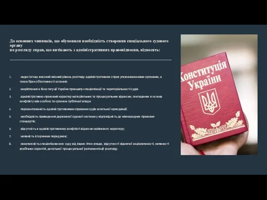 До основних чинників, що обумовили необхідність створення спеціального судового органу по розгляду