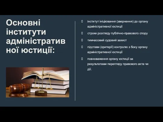 Основні інститути адміністративної юстиції: інститут ініціювання (звернення) до органу адміністративної юстиції строки