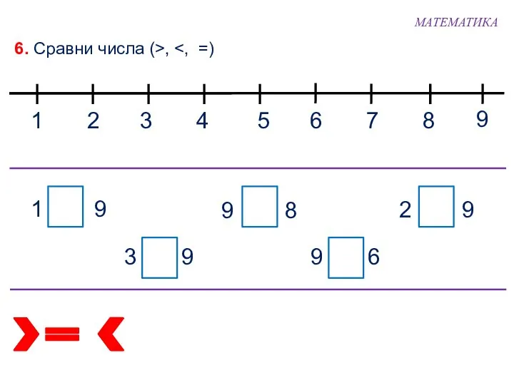 6. Сравни числа (>, 1 9 3 9 9 6 2 9