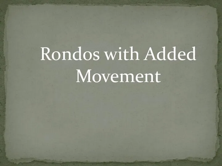 Rondos with Added Movement