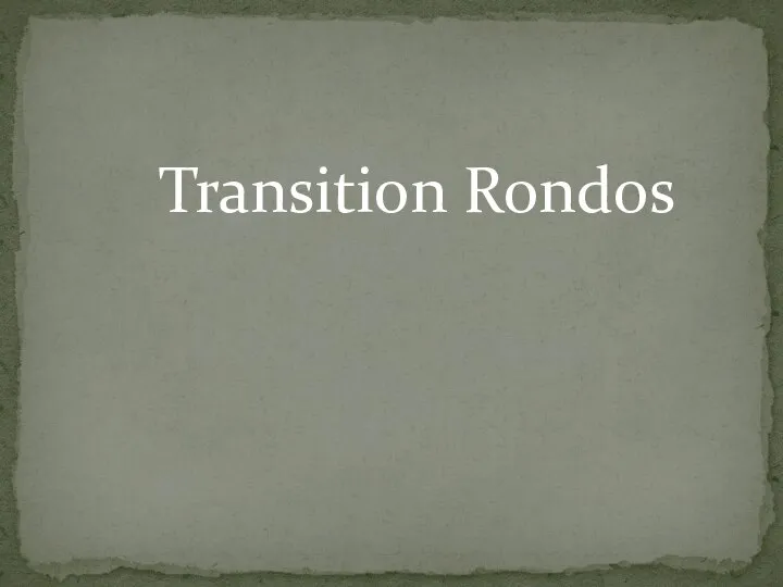 Transition Rondos