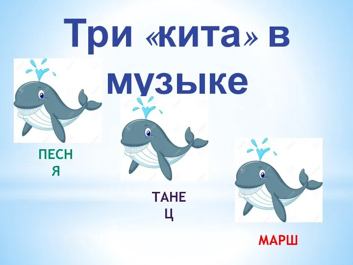 Три «кита» в музыке ПЕСНЯ ТАНЕЦ МАРШ