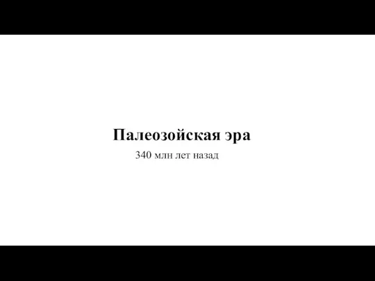 Палеозойская эра 340 млн лет назад