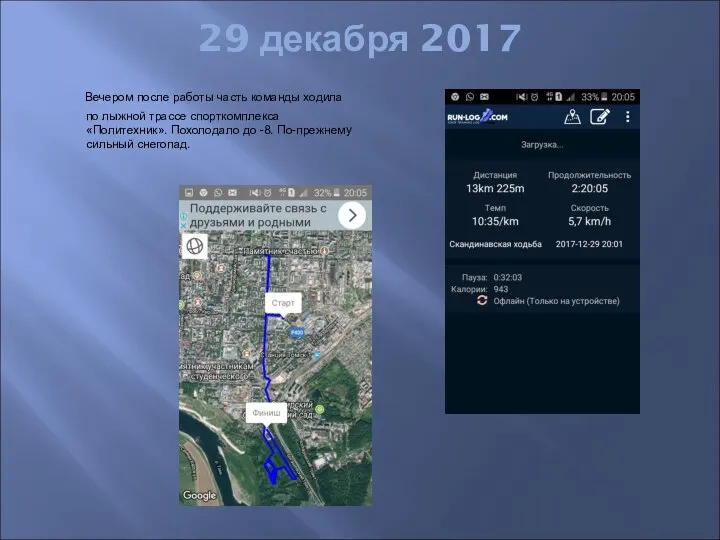 29 декабря 2017 Вечером после работы часть команды ходила по лыжной трассе