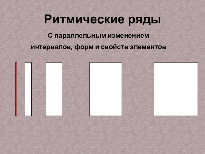 Ритмические ряды С параллельным изменением интервалов, форм и свойств элементов