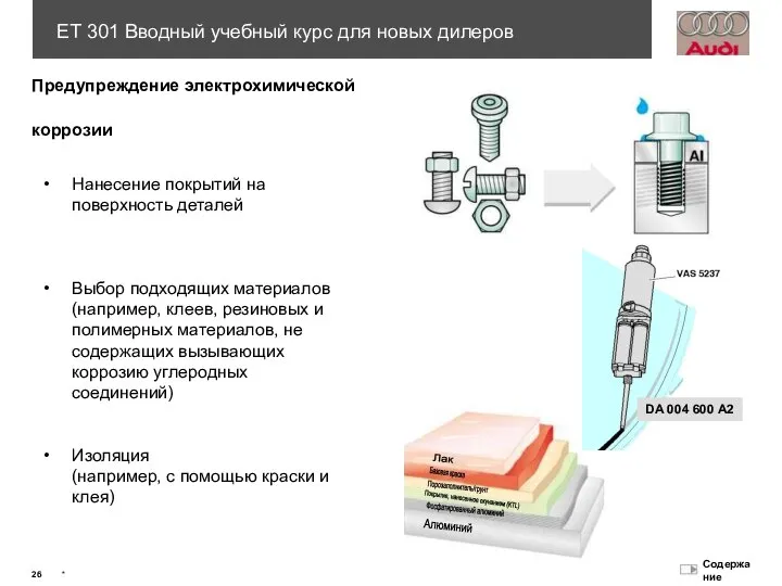 Предупреждение электрохимической коррозии Нанесение покрытий на поверхность деталей Выбор подходящих материалов (например,