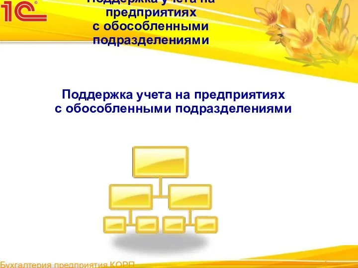 Бухгалтерия предприятия КОРП Поддержка учета на предприятиях с обособленными подразделениями Поддержка учета